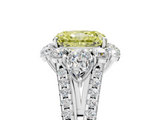 White gold Fancy Yellow Radiant  Halo Split Shank Diamond Engagement Ring with Prong Setting_25