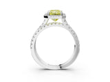 White gold Fancy Yellow Radiant  Halo Split Shank Diamond Ring with Pavé Setting_41
