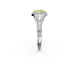White gold Fancy Yellow Radiant  Halo Split Shank Diamond Ring with Prong Setting_22