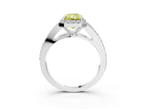 White gold Fancy Yellow Radiant  Halo Split Shank Pave Diamond Ring with Four-Prong Setting_52