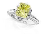 White gold Fancy Yellow Radiant  Halo Split Shank Pave Diamond Ring with Petal Prong Setting_33
