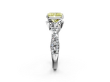White gold Fancy Yellow Radiant  Halo Twist Band Solitaire Prong Setting Ring_61