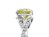 White gold Fancy Yellow Radiant  Halo Twist Band Solitaire Prong Setting Ring_64
