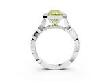 White gold Fancy Yellow Radiant  Halo Twist Band Solitaire Ring_23
