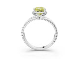 White gold Fancy Yellow Radiant  Halo Twisted Band Four-Prong Ring_35