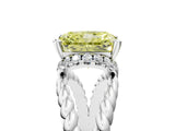 White gold Fancy Yellow Radiant  Halo Twisted Band Four-Prong Ring_37