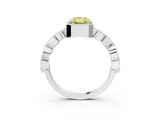 White gold Fancy Yellow Radiant  Milgrain Marquise Diamond Twist Band Ring_65