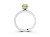White gold Fancy Yellow Radiant  Milgrain Pave Diamond Engagement Ring with Four-Prong Setting_149