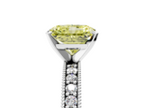 White gold Fancy Yellow Radiant  Milgrain Pave Diamond Engagement Ring with Four-Prong Setting_151