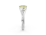 White gold Fancy Yellow Radiant  Solitaire Beaded Band Six-Prong Setting_2