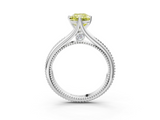 White gold Fancy Yellow Radiant  Solitaire Beaded Band Six-Prong Setting_3