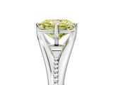 White gold Fancy Yellow Radiant  Solitaire Beaded Band Six-Prong Setting_5