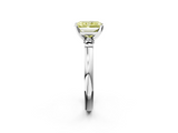 White gold Fancy Yellow Radiant  Solitaire Beaded Band with Four-Prong Setting_44