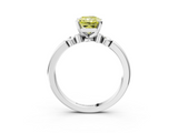 White gold Fancy Yellow Radiant  Solitaire Beaded Band with Four-Prong Setting_45