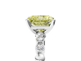 White gold Fancy Yellow Radiant  Solitaire Bezel Accent Diamond Engagement Ring with Beaded Band and Four-Prong Setting_60