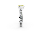 White gold Fancy Yellow Radiant  Solitaire Bezel-Set Diamond Ring with Channel-Set Band_39