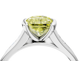 White gold Fancy Yellow Radiant  Solitaire Bezel-Set Diamond Ring with Channel-Set Band_40