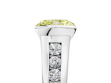 White gold Fancy Yellow Radiant  Solitaire Bezel-Set Diamond Ring with Channel-Set Band_41