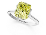 White gold Fancy Yellow Radiant  Solitaire Cathedral Diamond Ring with Six-Prong Setting_19