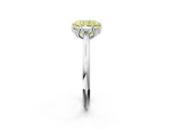 White gold Fancy Yellow Radiant  Solitaire Cathedral Diamond Ring with Six-Prong Setting_19