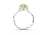 White gold Fancy Yellow Radiant  Solitaire Cathedral Diamond Ring with Six-Prong Setting_20