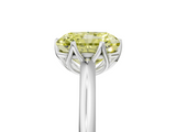 White gold Fancy Yellow Radiant  Solitaire Cathedral Diamond Ring with Six-Prong Setting_22