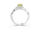 White gold Fancy Yellow Radiant  Solitaire Celtic Knot Engagement Ring with Four-Prong Setting_45