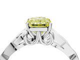 White gold Fancy Yellow Radiant  Solitaire Celtic Knot Engagement Ring with Four-Prong Setting_46