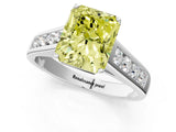 White gold Fancy Yellow Radiant  Solitaire Channel-Set Diamond Engagement Ring with Four-Prong Setting_33