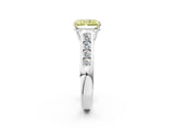 White gold Fancy Yellow Radiant  Solitaire Channel-Set Diamond Engagement Ring with Four-Prong Setting_34