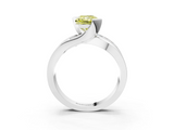 White gold Fancy Yellow Radiant  Solitaire Channel-Set Split Shank Ring with Tension Prong Setting_6
