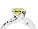 White gold Fancy Yellow Radiant  Solitaire Channel-Set Split Shank Ring with Tension Prong Setting_7