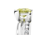 White gold Fancy Yellow Radiant  Solitaire Channel-Set Split Shank Ring with Tension Prong Setting_8