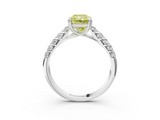 White gold Fancy Yellow Radiant  Solitaire Chevron Pave Diamond Engagement Ring with Six-Prong Setting_6