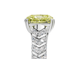 White gold Fancy Yellow Radiant  Solitaire Chevron Pave Diamond Engagement Ring with Six-Prong Setting_8