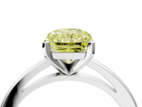 White gold Fancy Yellow Radiant  Solitaire Diamond Engagement Ring with Four-Prong Setting on a Classic Band_7