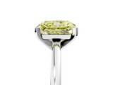 White gold Fancy Yellow Radiant  Solitaire Diamond Engagement Ring with Four-Prong Setting on a Classic Band_8