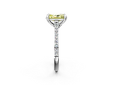 White gold Fancy Yellow Radiant  Solitaire Diamond Engagement Ring with Pave Band and Six-Prong Setting_22