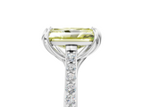 White gold Fancy Yellow Radiant  Solitaire Diamond Engagement Ring with Pave Band and Six-Prong Setting_25