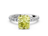 White gold Fancy Yellow Radiant  Solitaire Diamond Pavé Band with Four-Prong Setting_28