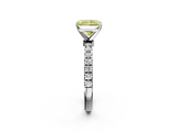 White gold Fancy Yellow Radiant  Solitaire Diamond Pavé Band with Four-Prong Setting_30