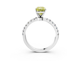 White gold Fancy Yellow Radiant  Solitaire Diamond Pavé Band with Four-Prong Setting_31