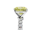 White gold Fancy Yellow Radiant  Solitaire Diamond Pavé Band with Four-Prong Setting_33