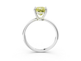 White gold Fancy Yellow Radiant  Solitaire Diamond Ring with 4-Prong Setting on a Classic Band_6