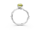 White gold Fancy Yellow Radiant  Solitaire Diamond Ring with Bamboo Band and Four-Prong Setting_26