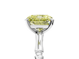 White gold Fancy Yellow Radiant  Solitaire Diamond Ring with Bamboo Band and Four-Prong Setting_28