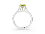 White gold Fancy Yellow Radiant  Solitaire Diamond Ring with Cathedral Band and Four-Prong Setting_69