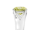 White gold Fancy Yellow Radiant  Solitaire Diamond Ring with Cathedral Band and Four-Prong Setting_71