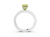 White gold Fancy Yellow Radiant  Solitaire Diamond Ring with Channel-Set Baguette Band and Four-Prong Setting_115