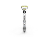 White gold Fancy Yellow Radiant  Solitaire Diamond Ring with Channel-Set Baguette Band and Four-Prong Setting_115